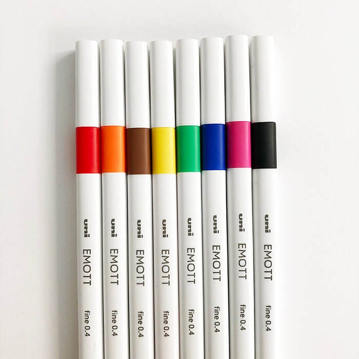 Uni Emott Fineliner Pen, Assorted Colors